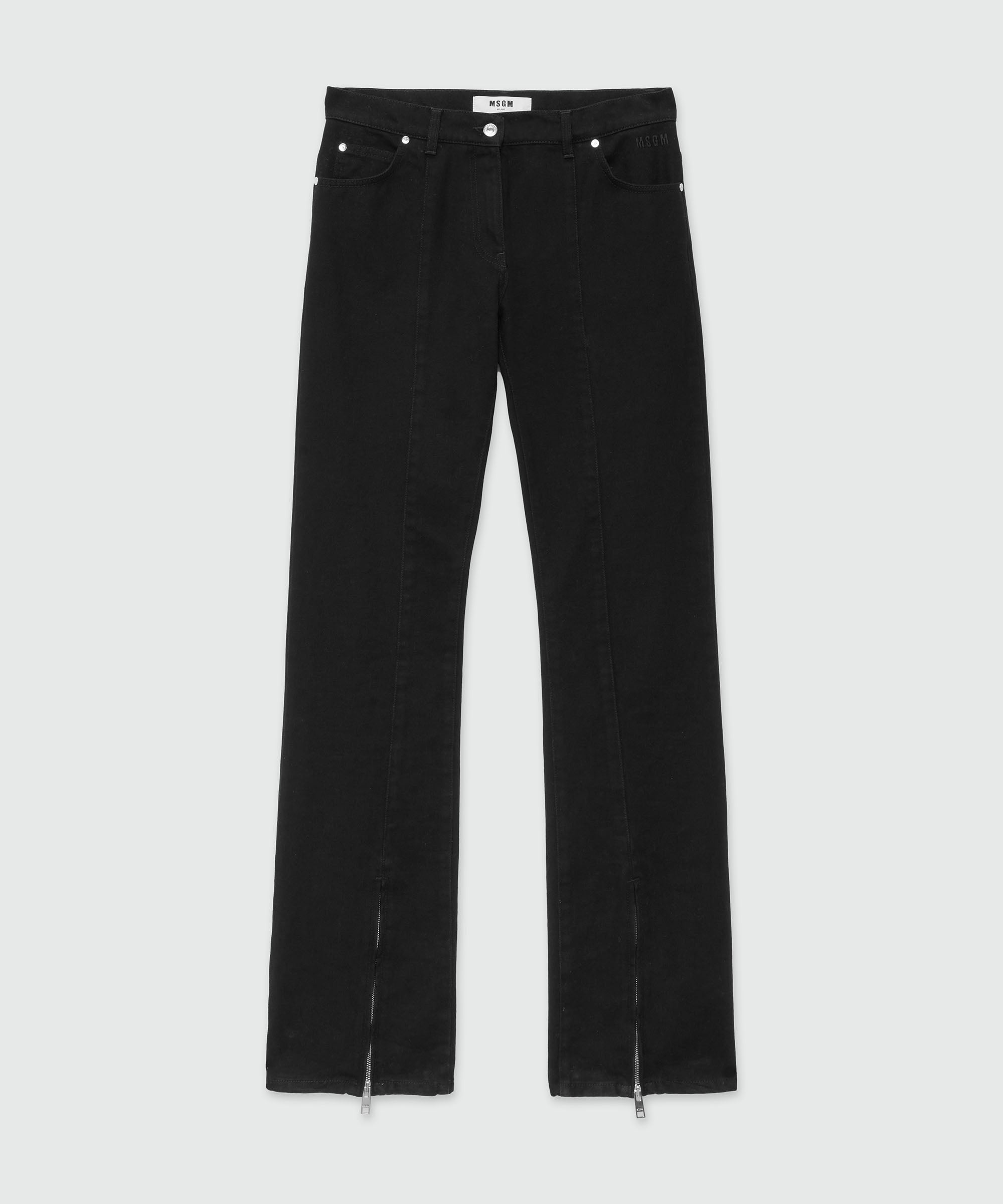 Denim pants with zipper - 1
