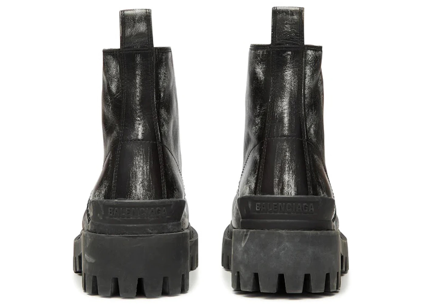 Balenciaga Strike Ankle Boots Black Leather - 2