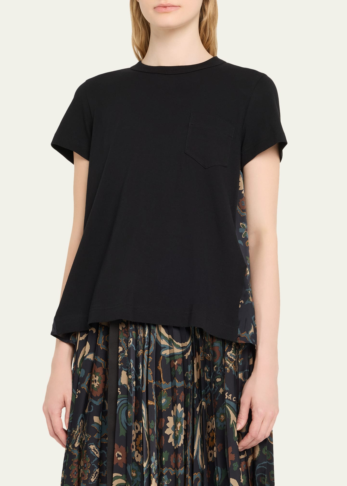 Floral Print Back Short-Sleeve Shirt - 4
