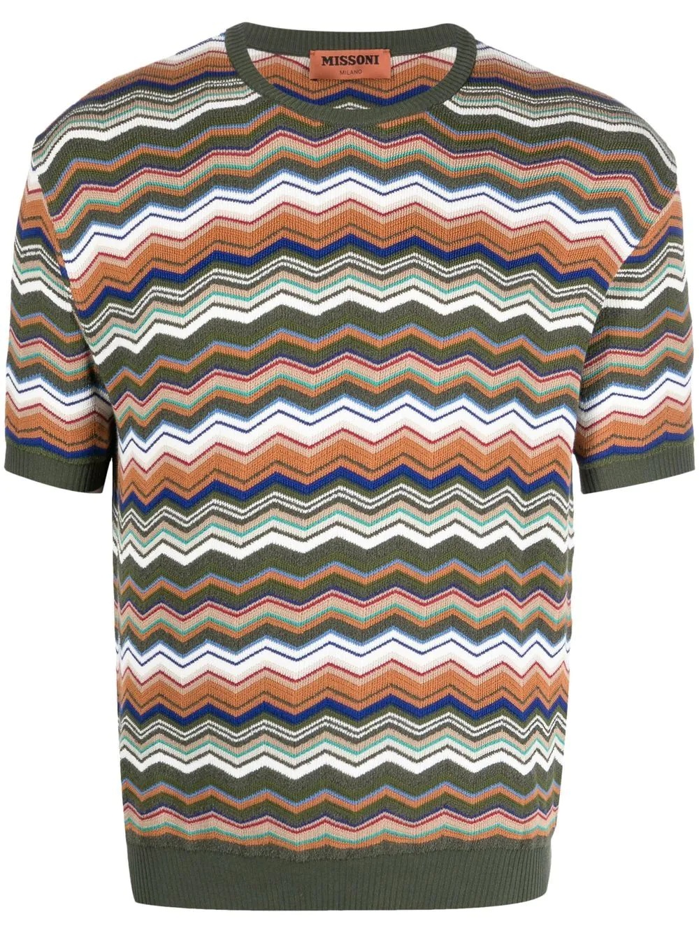 short-sleeve zigzag T-shirt - 1