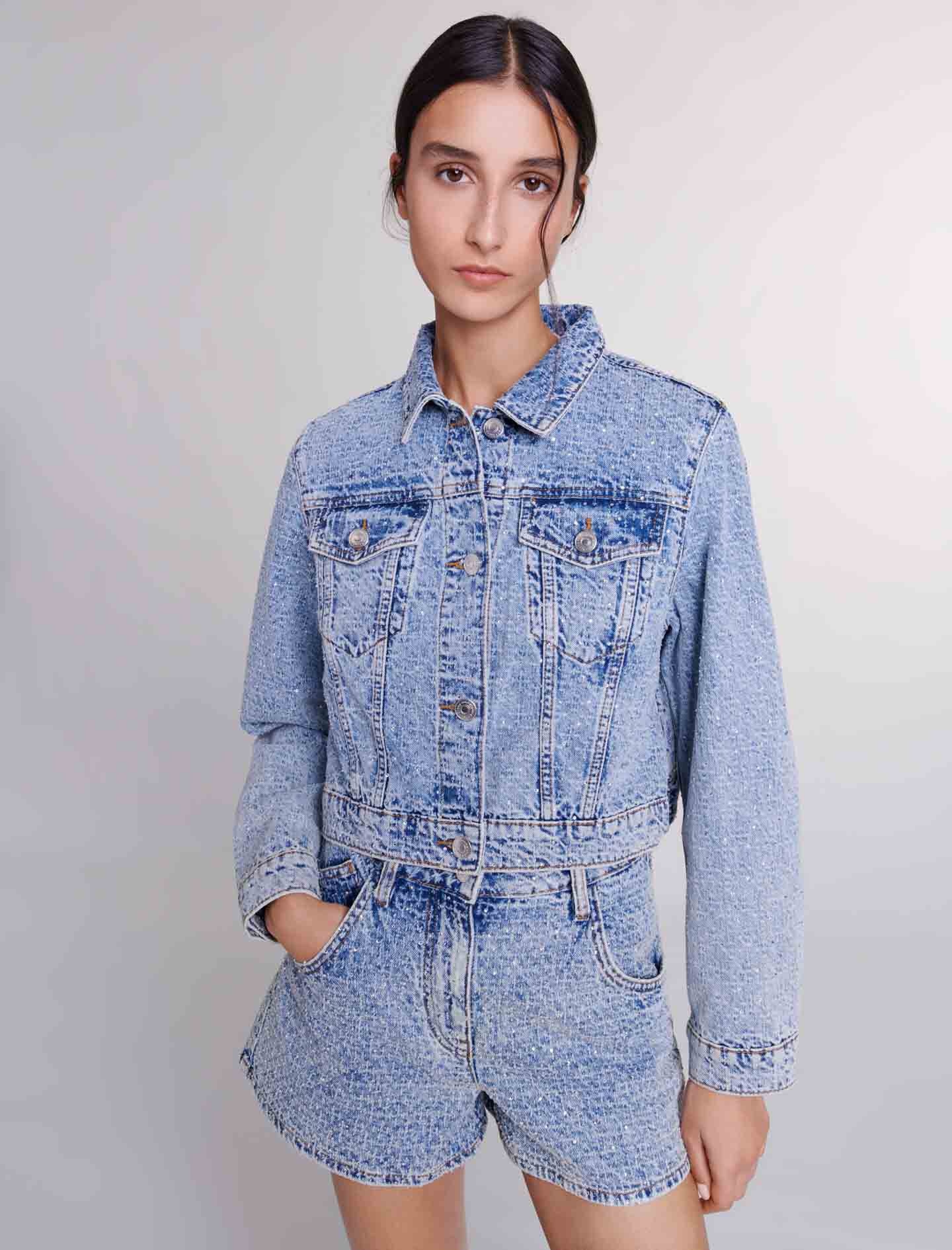 Cropped denim jacket - 6