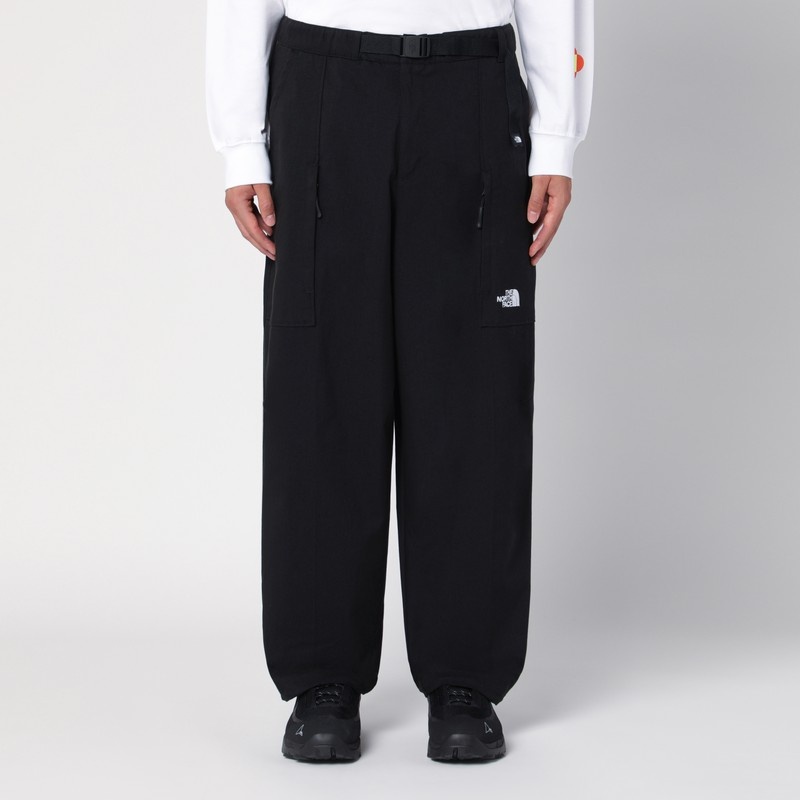 Black cotton-blend trousers - 1