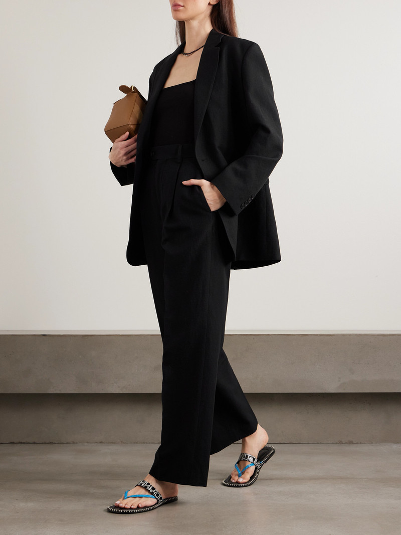 AURALEE Oversized Wool, Cotton And Linen-blend Oxford Blazer outlook