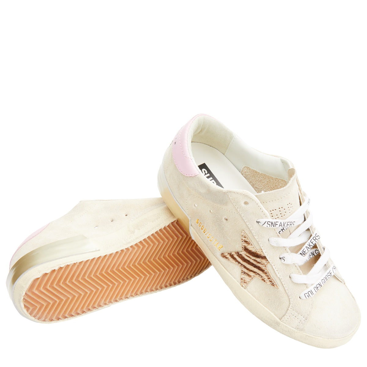 SUPER STAR HORSY ZEBRA PRINTED SNEAKERS (BEIGE/ZEBRA/PINK) - 7