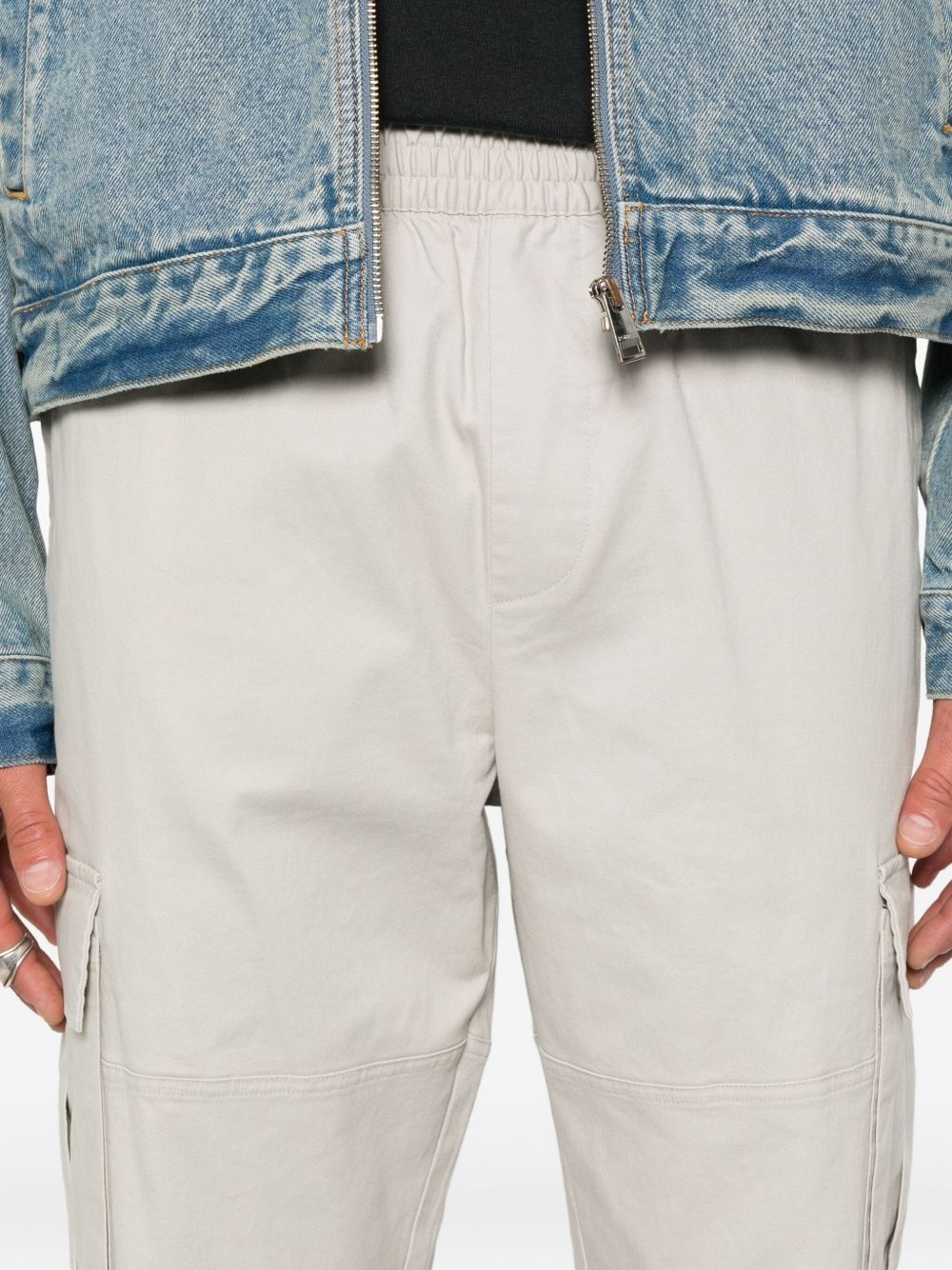 elasticated-waist cargo trousers - 5