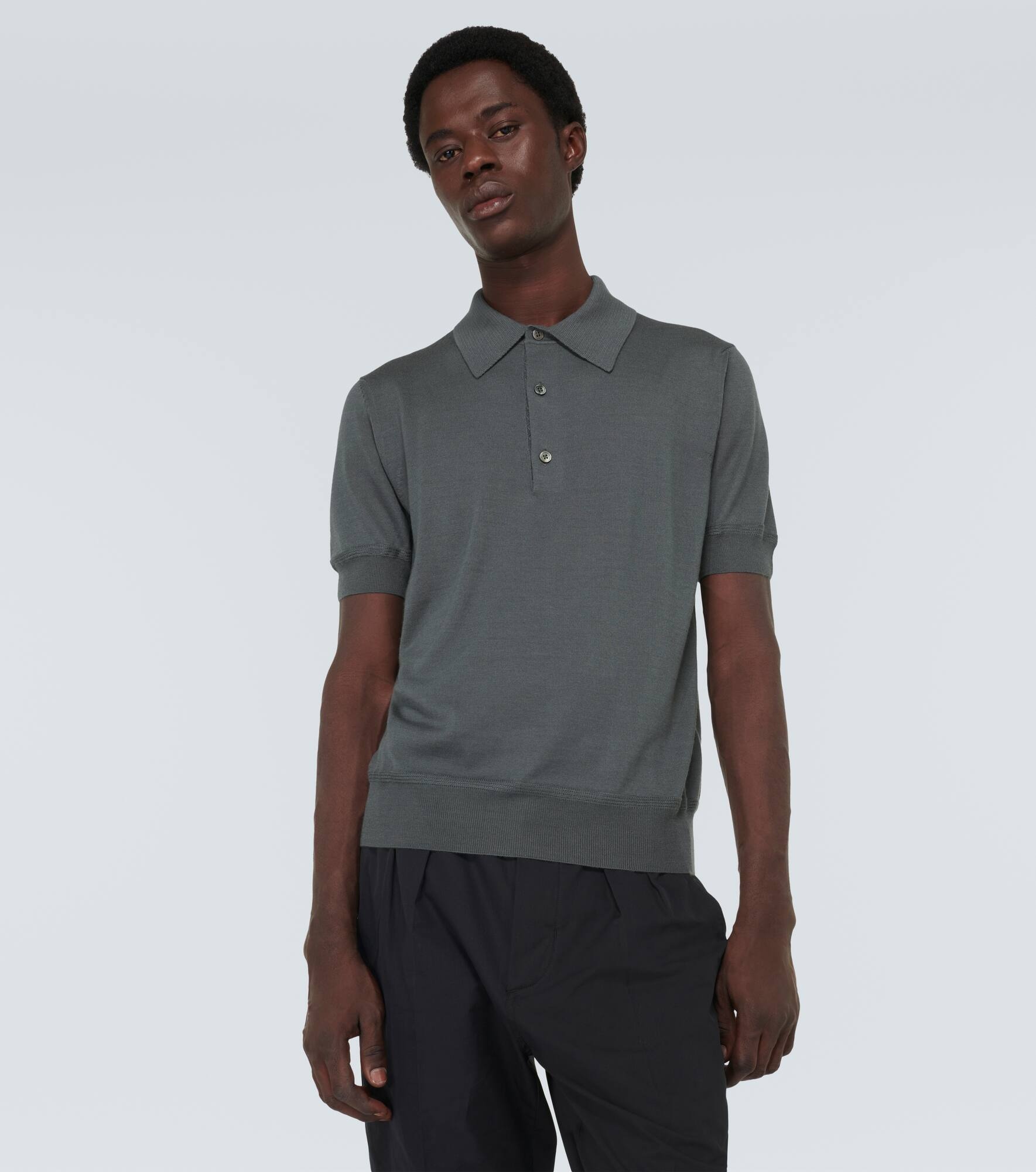 Cashmere and silk polo shirt - 3