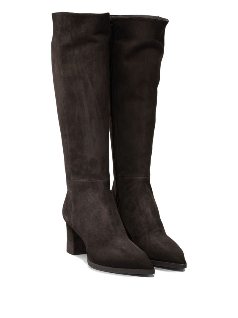 Santoni 65mm block-heel suede boots outlook