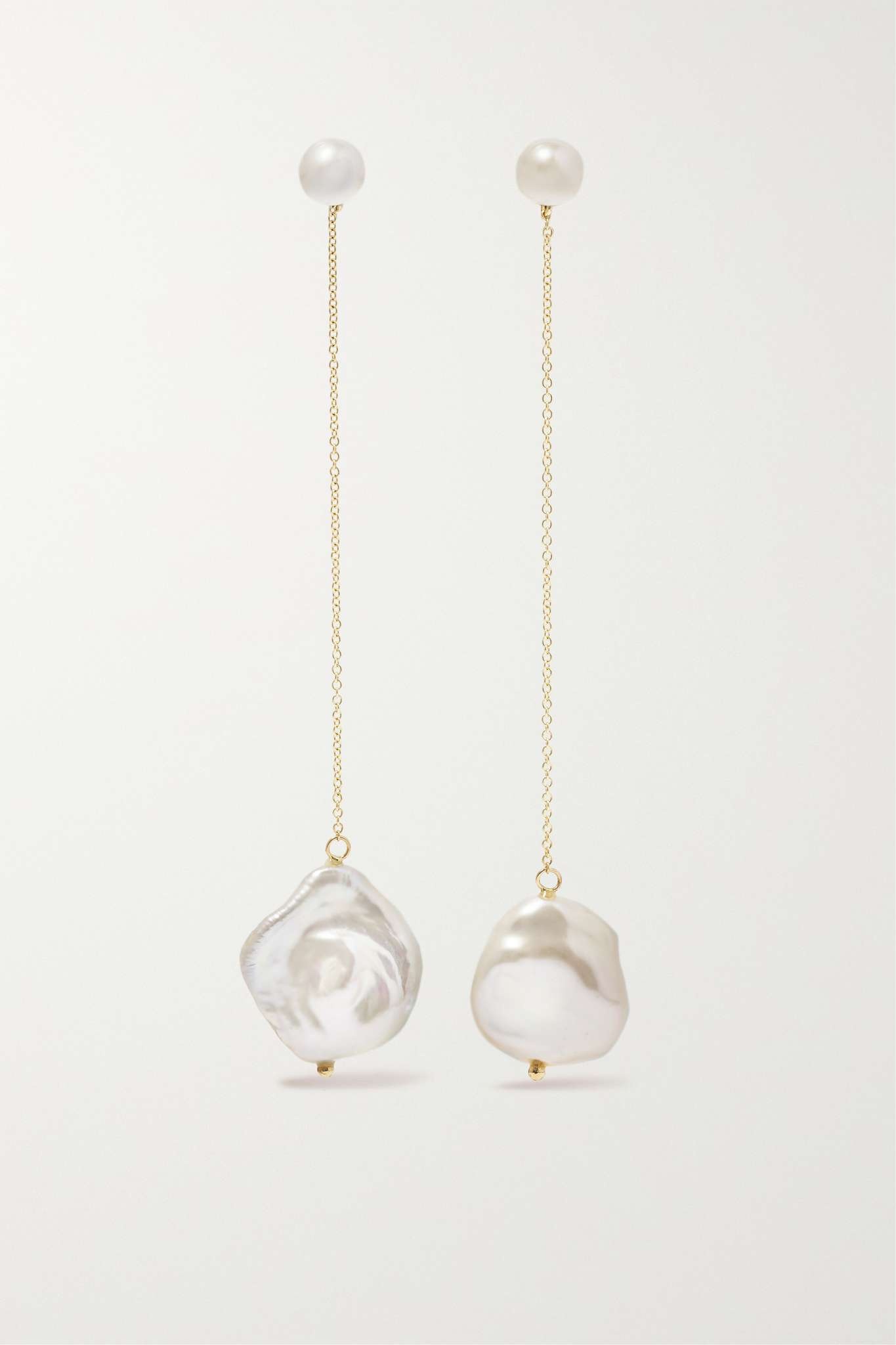 Duality 14-karat gold pearl earrings - 1