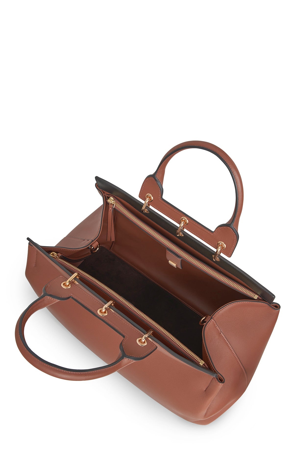 Large Amethyst Bag in Cognac Nappa Leather - 4