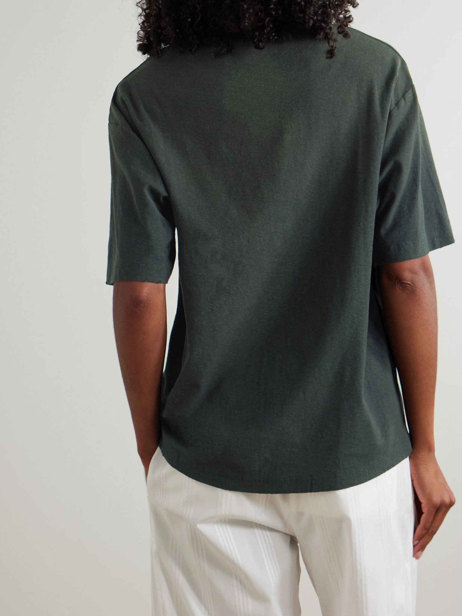Printed distressed organic cotton-jersey T-shirt Dark gray - 4