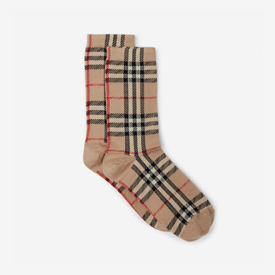 Burberry Vintage Check Intarsia Cotton Cashmere Blend Socks outlook