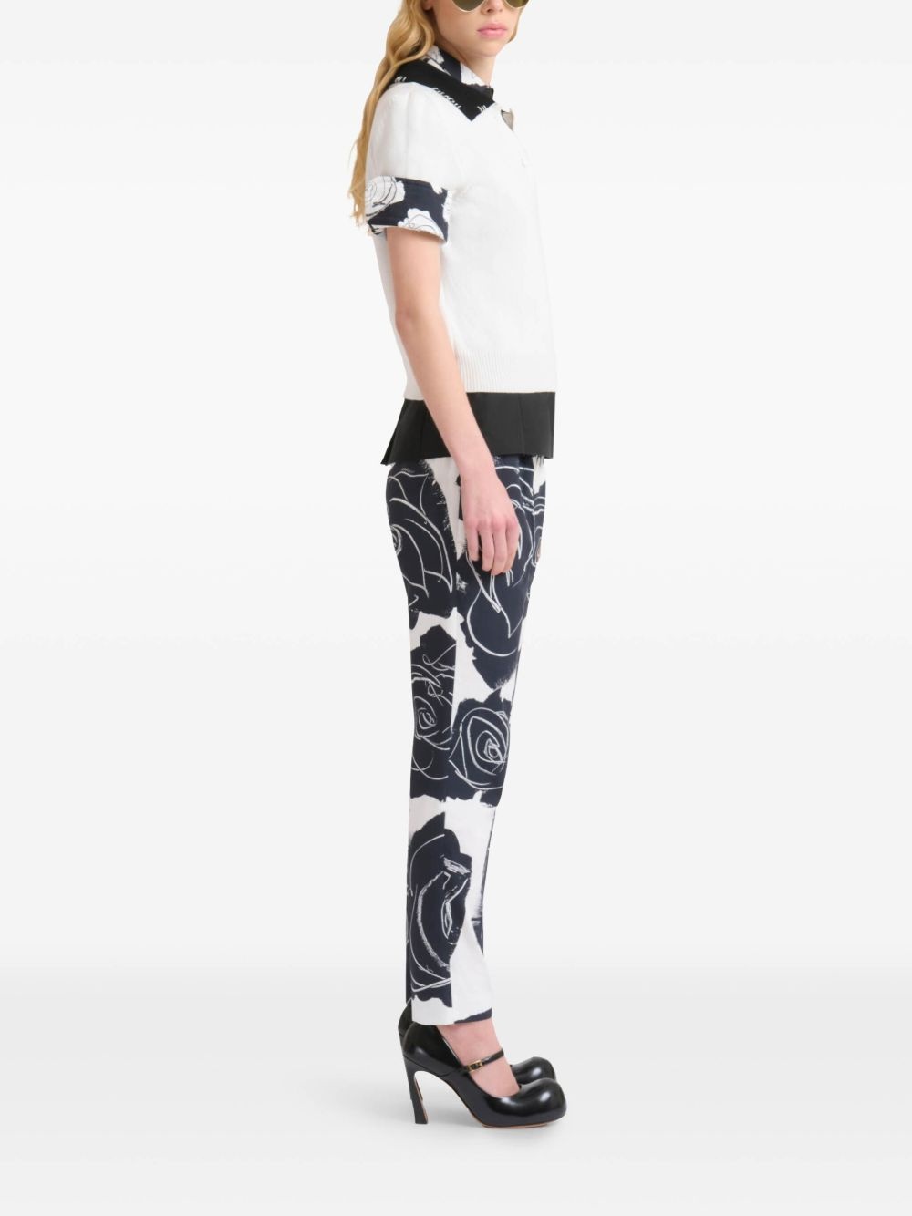 rose-print trousers - 3