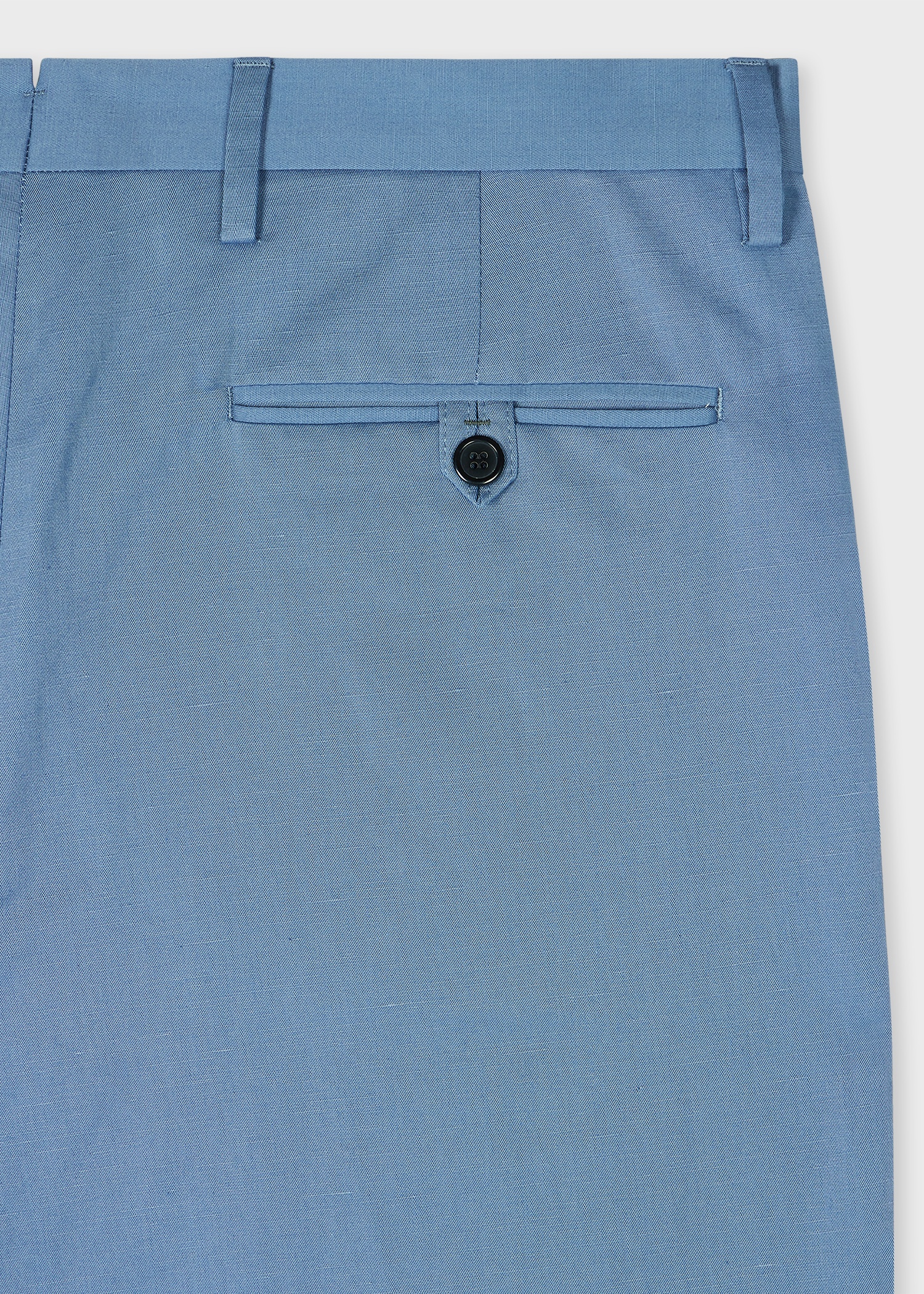 Blue Cotton-Linen Trousers - 2