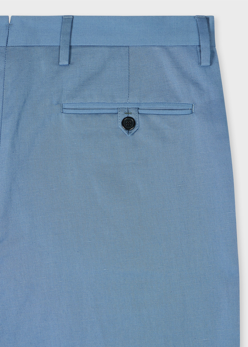 Paul Smith Blue Cotton-Linen Trousers outlook