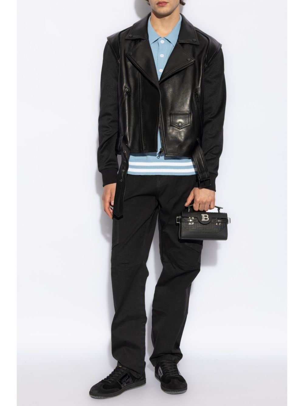 Belted leather jacket - 2