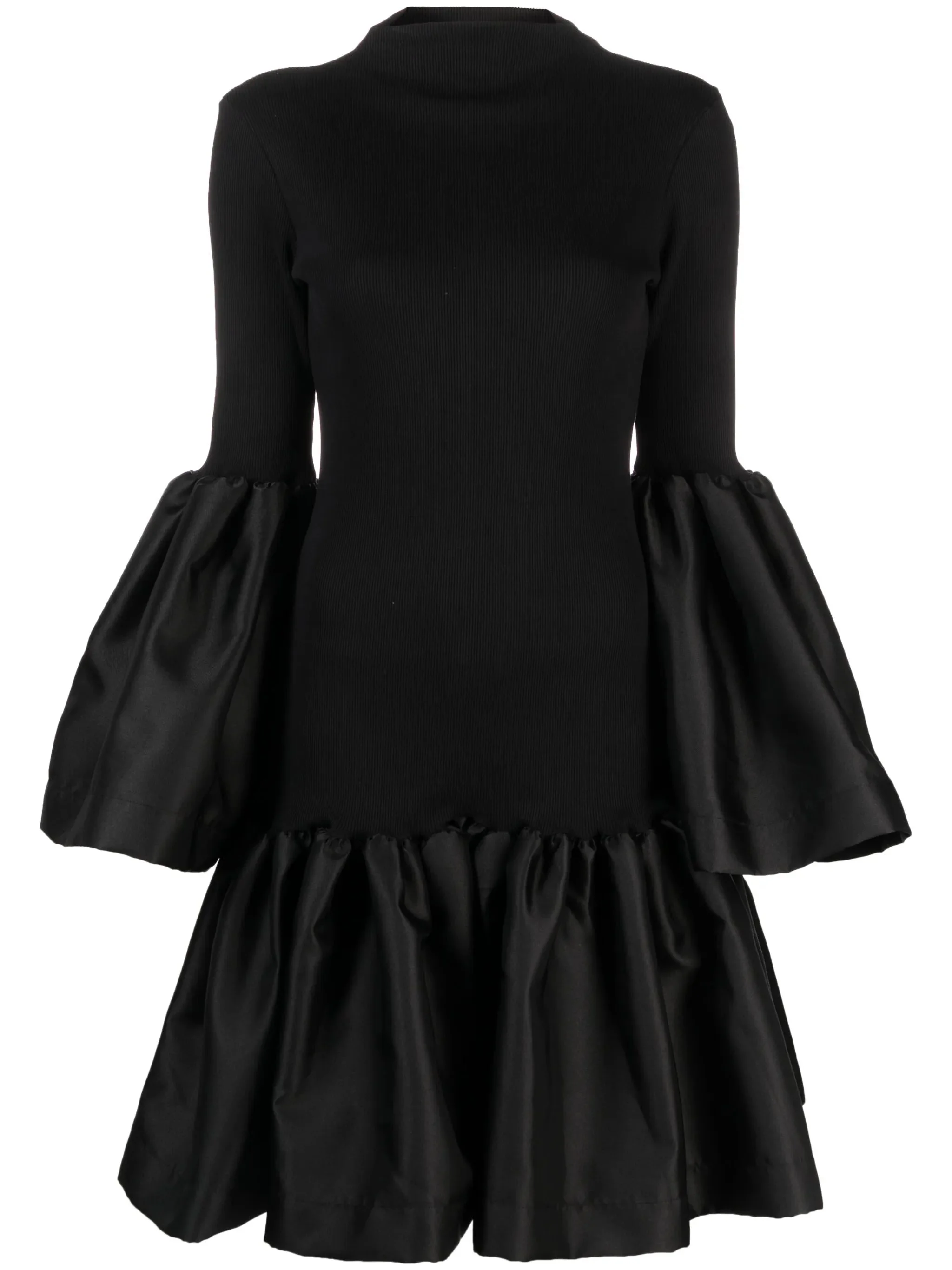 peplum-hem ribbed-knit midi dress - 1