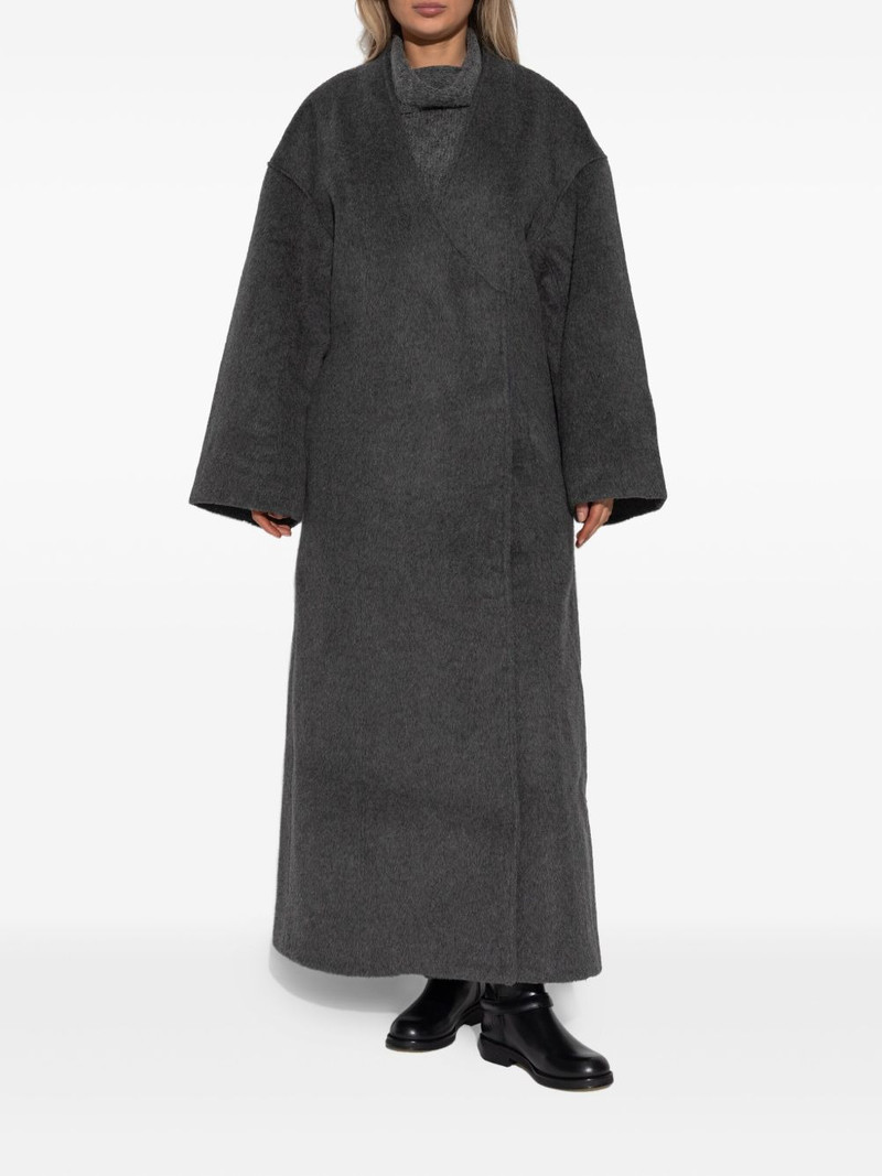 entire studios V-neck wool coat outlook