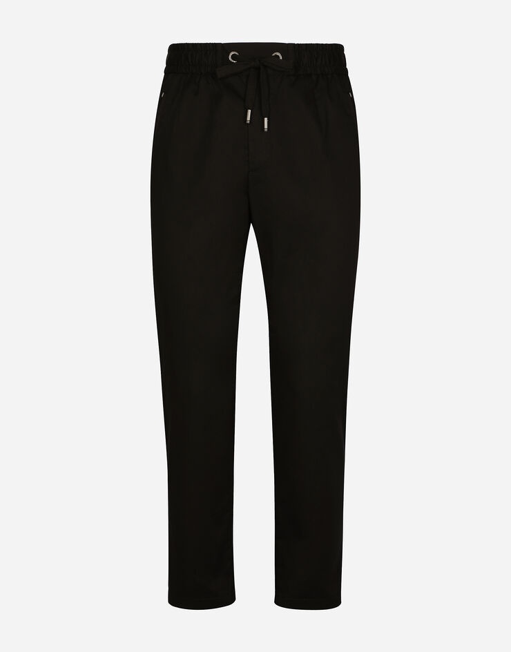 Stretch cotton jogging pants with tag - 3