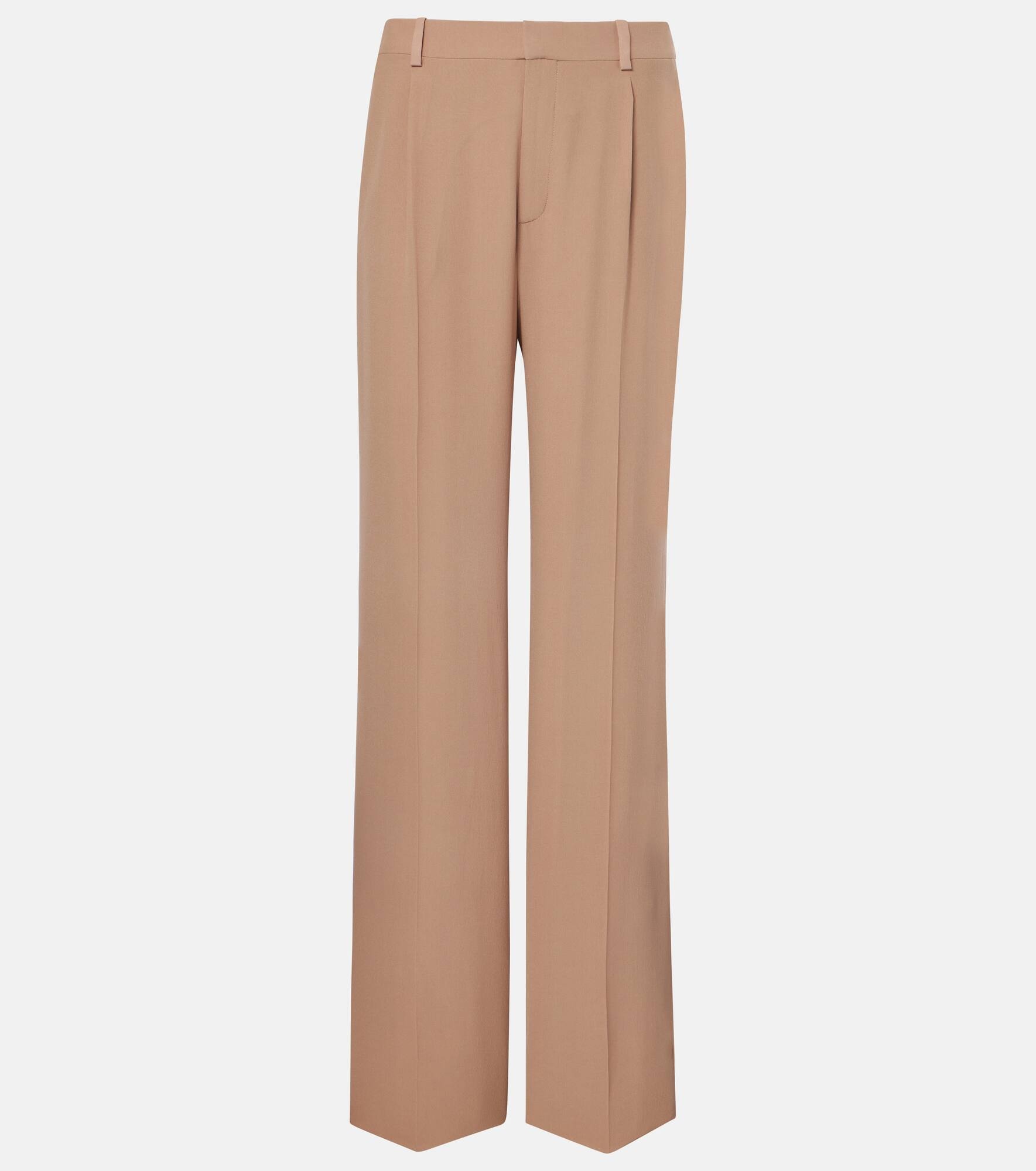 Silk crêpe wide-leg pants - 1