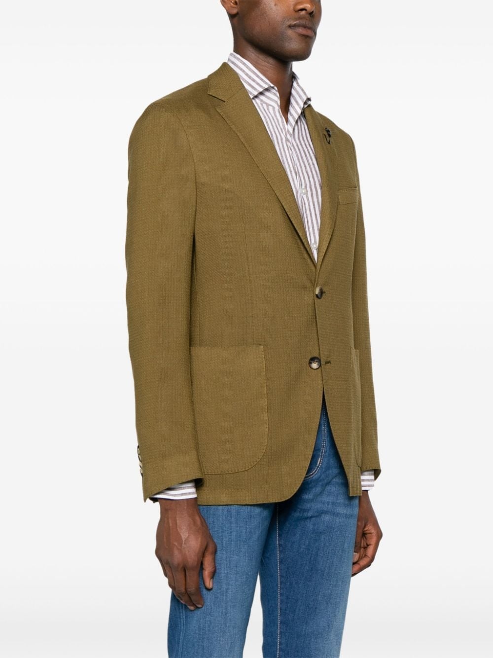 notched-lapels single-breasted blazer - 3