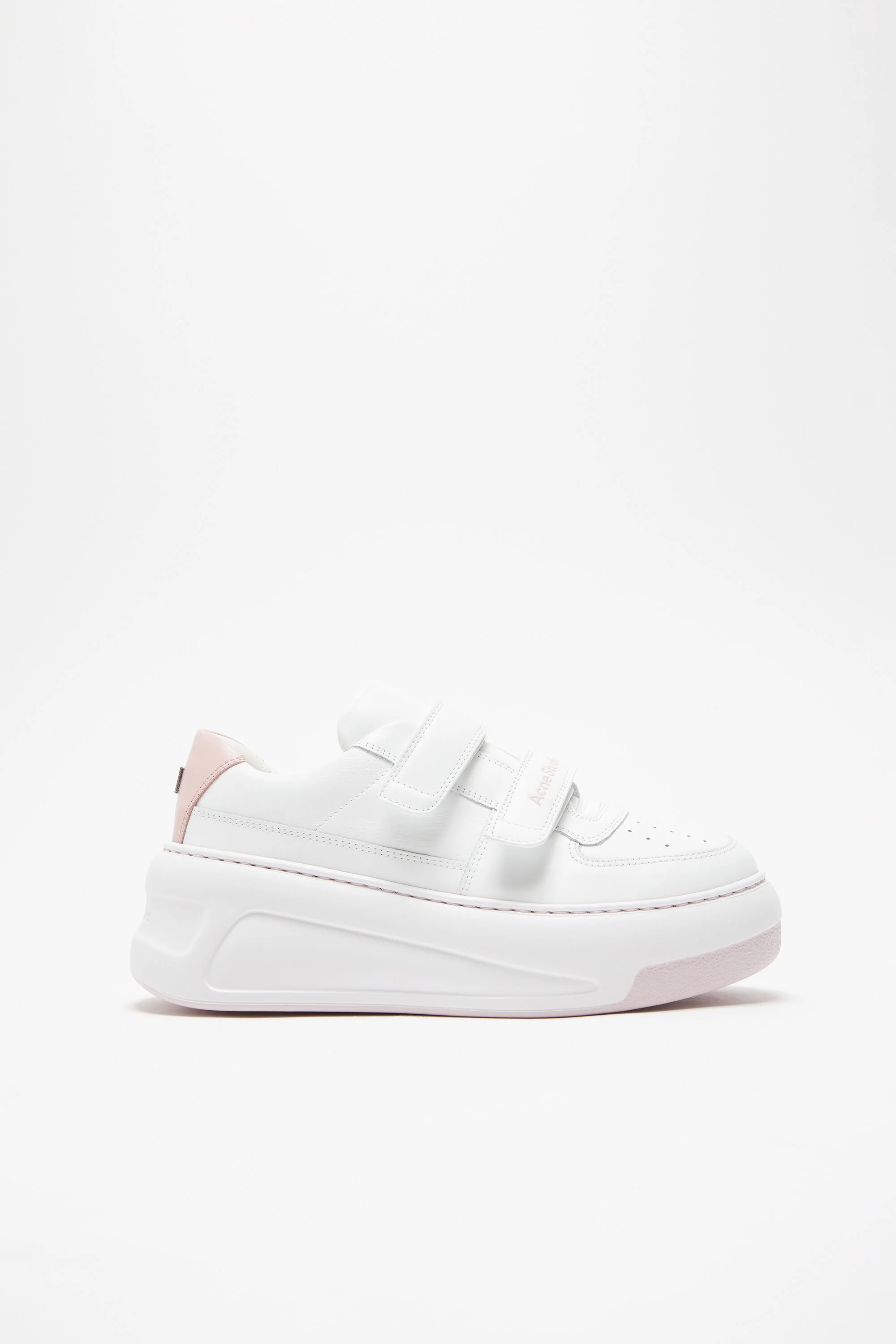 Velcro strap platform sneakers - Optic white/pink - 1