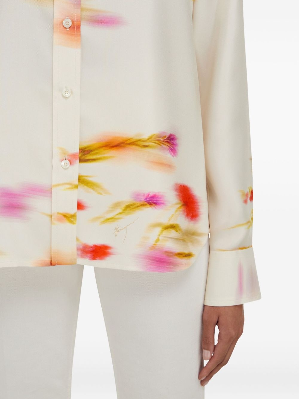 Blossom print long sleeve shirt - 5