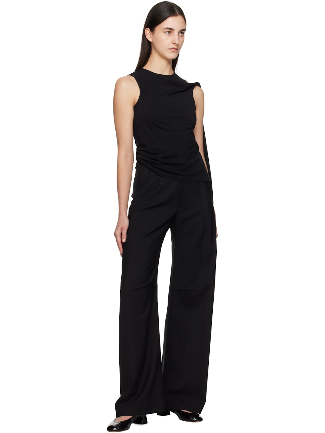Black Tailoring Wool Trousers - 4