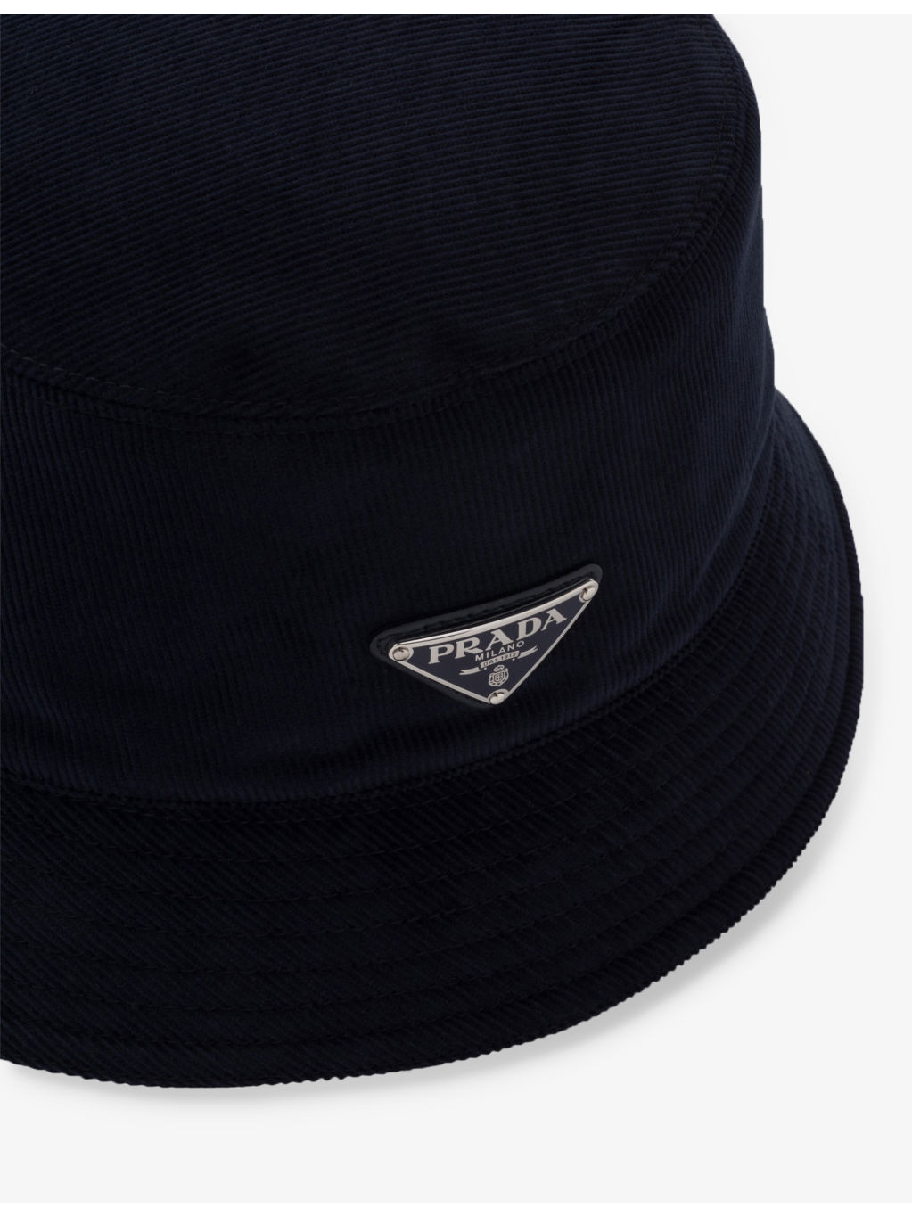 Brand-plaque wide-brim corduroy bucket hat - 2