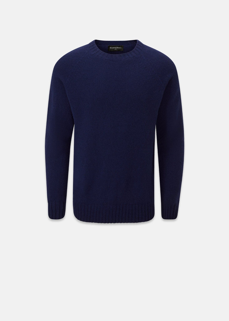 Men's Henley Lambswool Jumper Navy 1