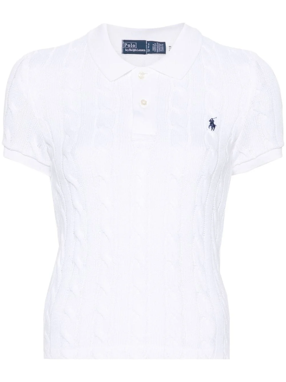 Polo Pony cable-knit polo shirt - 1