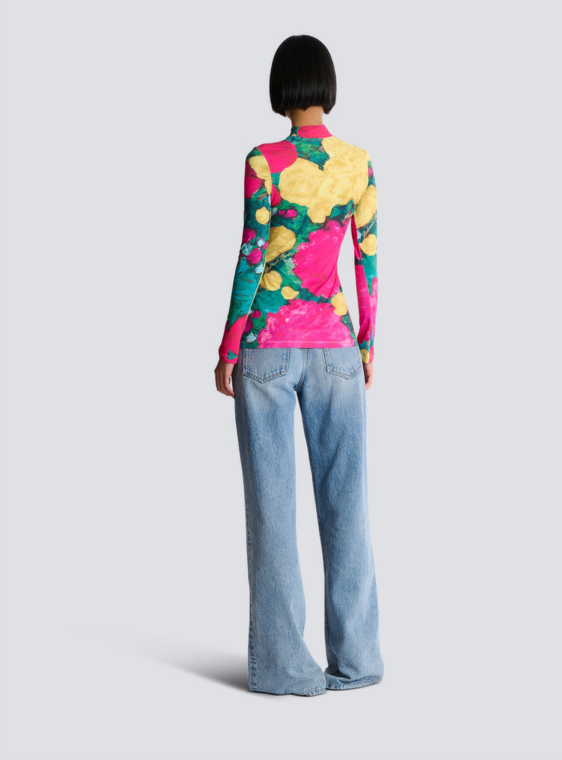 Printed high-neck top 4