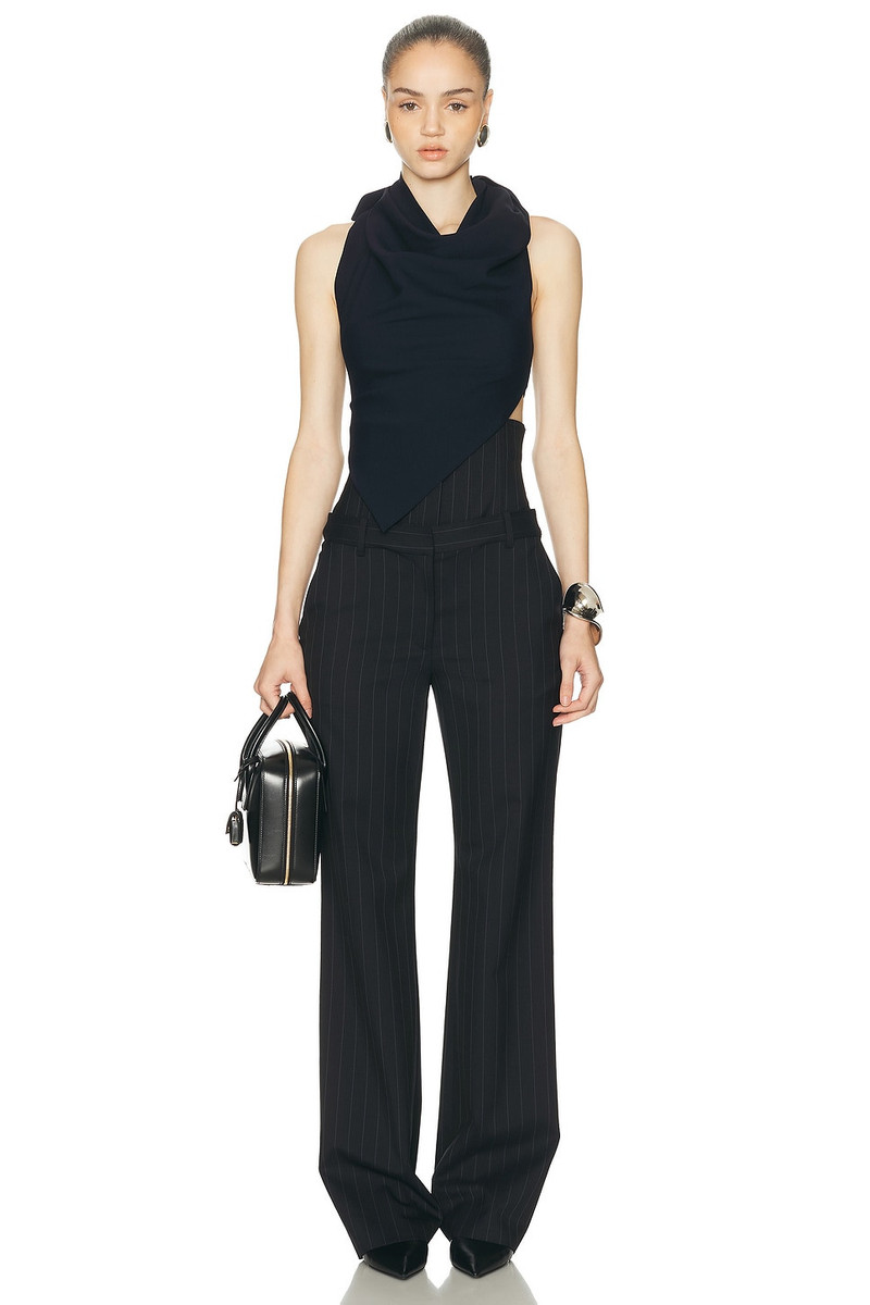 Monse Halter Leather Back Strap Top outlook