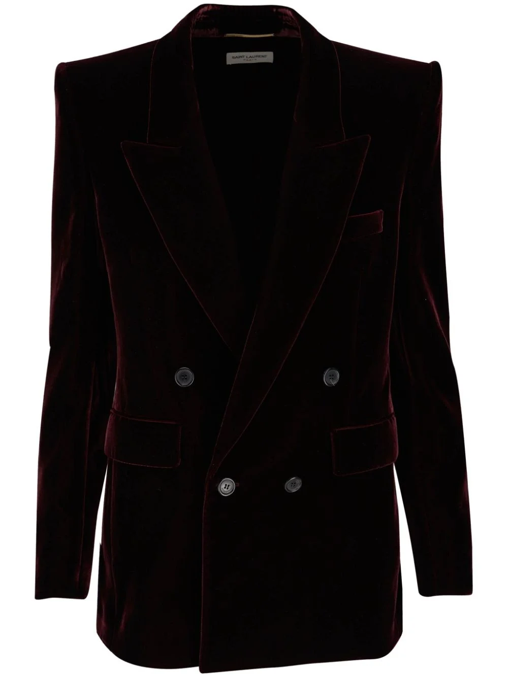 velvet-finish peak-lapels blazer - 1