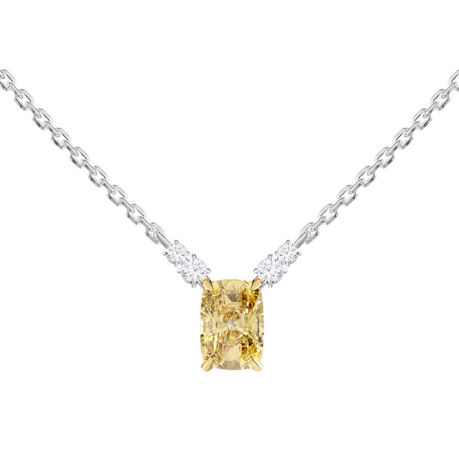 Diamond2Deal - Diamond2Deal 14k Two-tone Gold 2.15 Ct Radiant Cut White & Yellow Lab Grown Diamond Pendant Necklace - 1