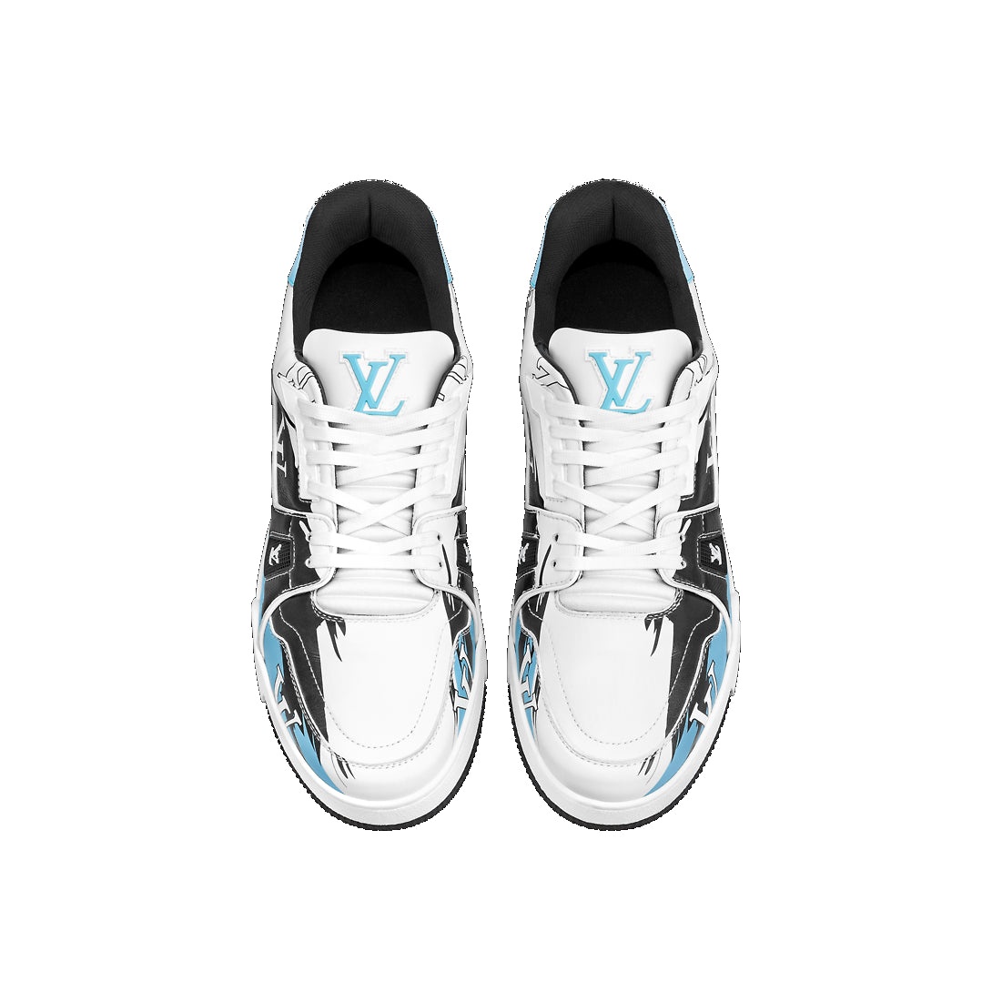 LOUIS VUITTON LV Trainers 'White Black Blue' 1AA373 - 2