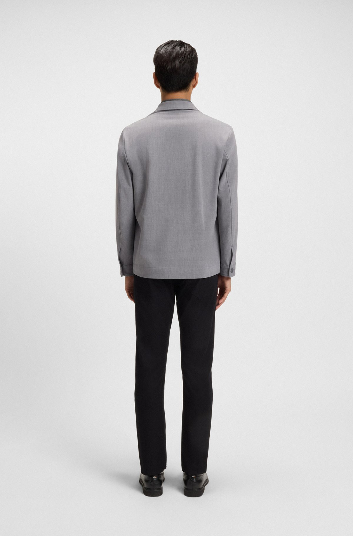 RELAXED-FIT JACKET IN BONDED STRETCH FABRIC - 4