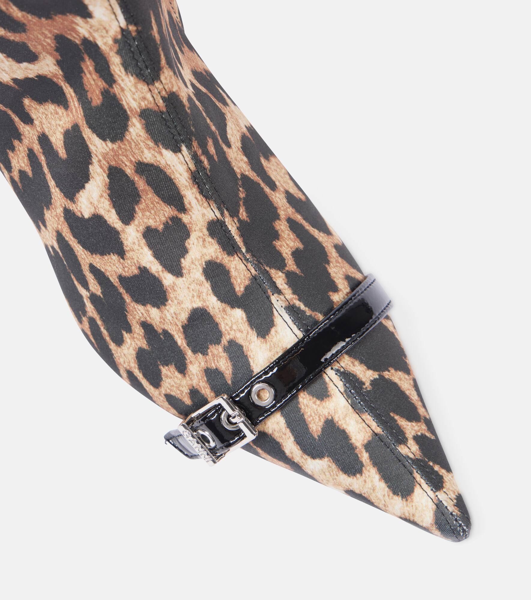 Leopard-print satin ankle boots - 5