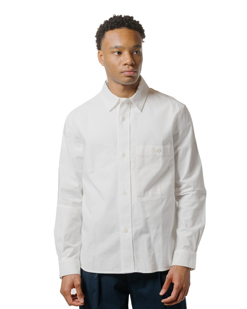 MARGARET HOWELL MHL Overall Shirt Textured Cotton Off White outlook