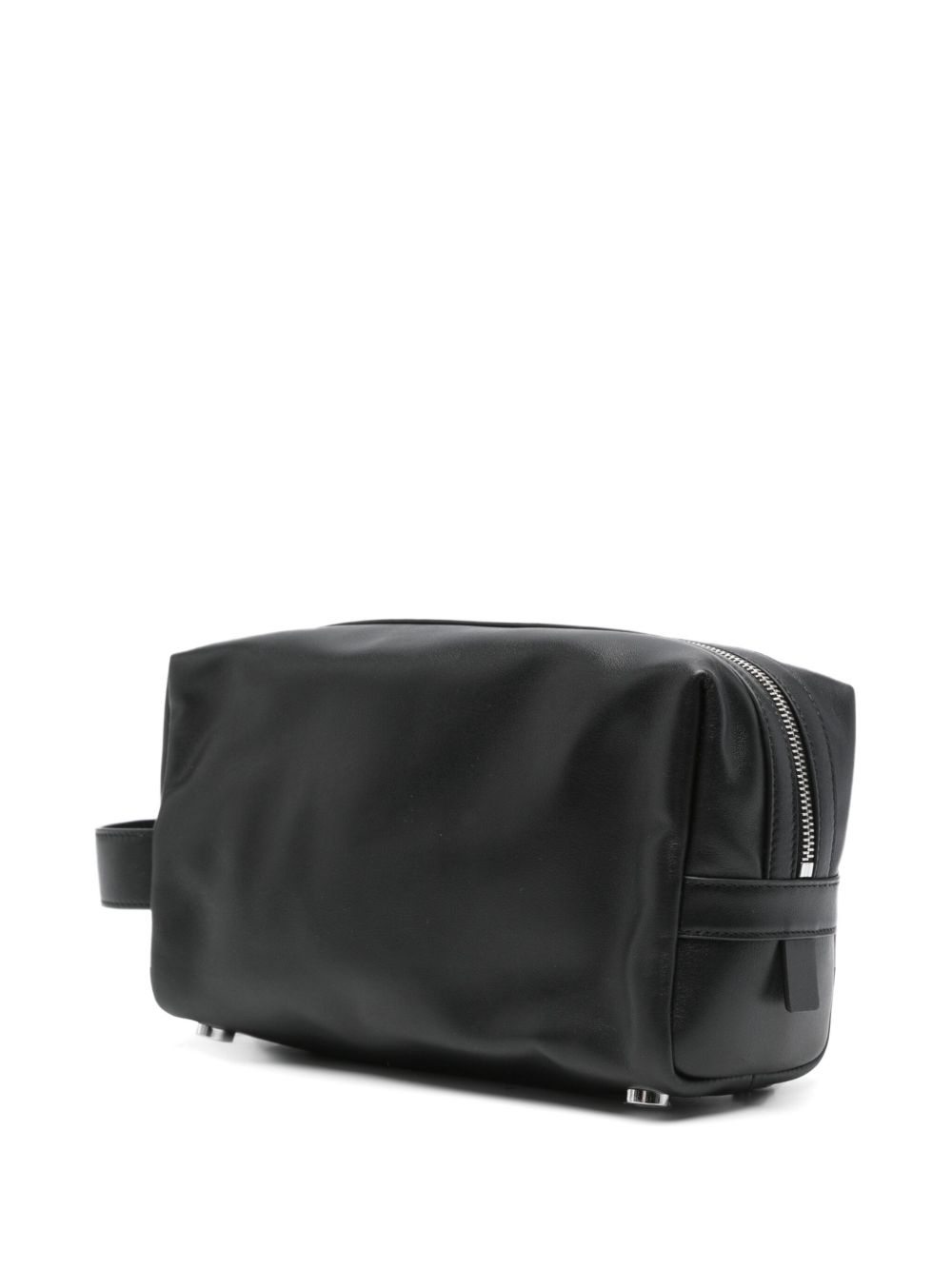 logo-appliqué leather wash bag - 2