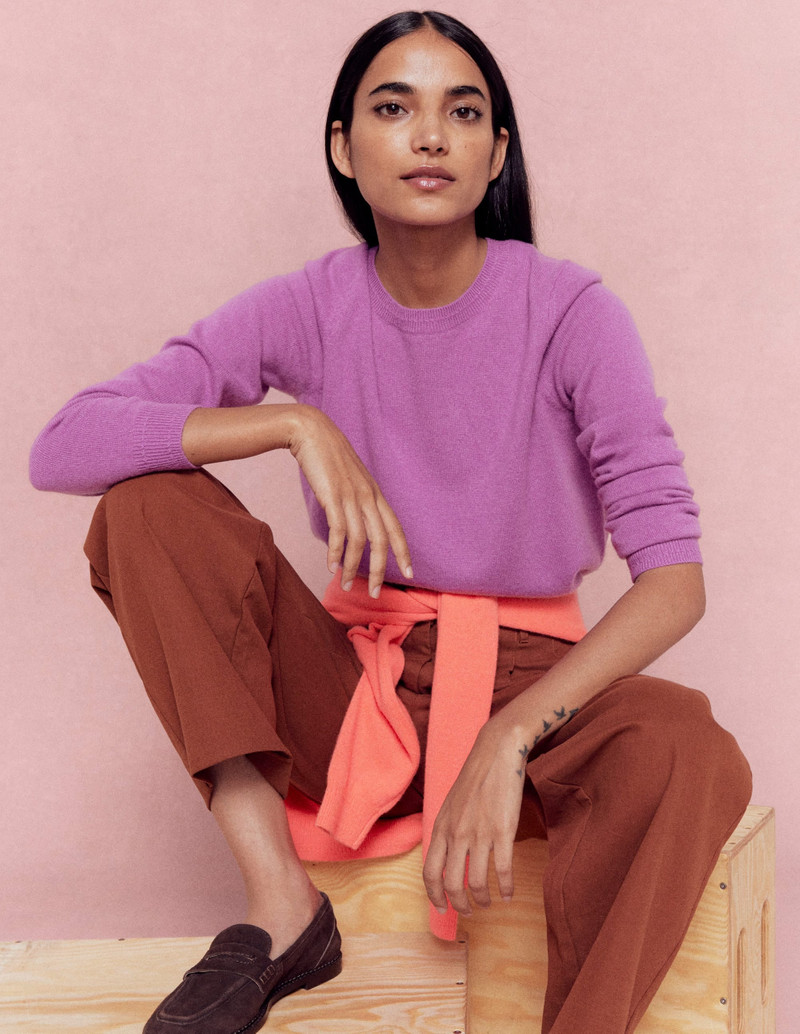 Eva Cashmere Crew Neck Sweater-Clover Purple 7