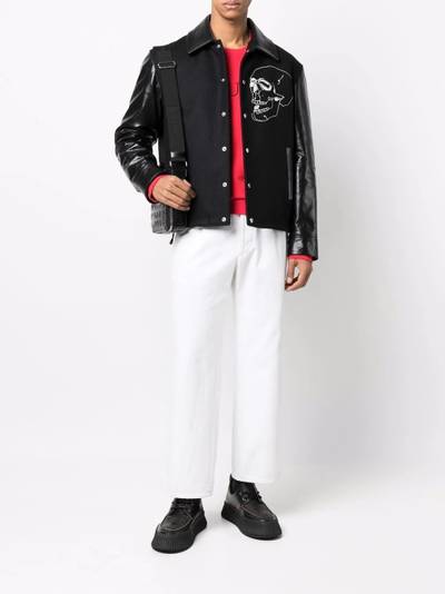 Alexander McQueen skull-embroidered jacket outlook