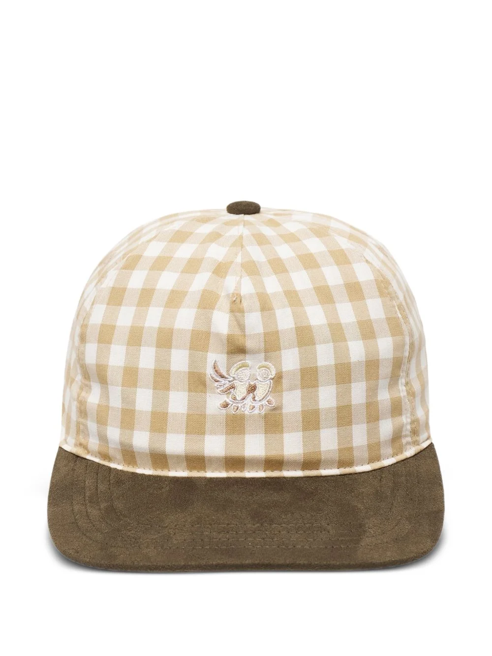 embroidery check cap - 1