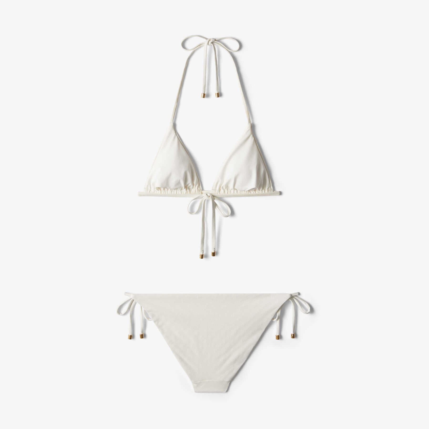 Ariah
Latte JC Monogram-Print Regenerated Nylon and Lycra Triangle Bikini Top - 5