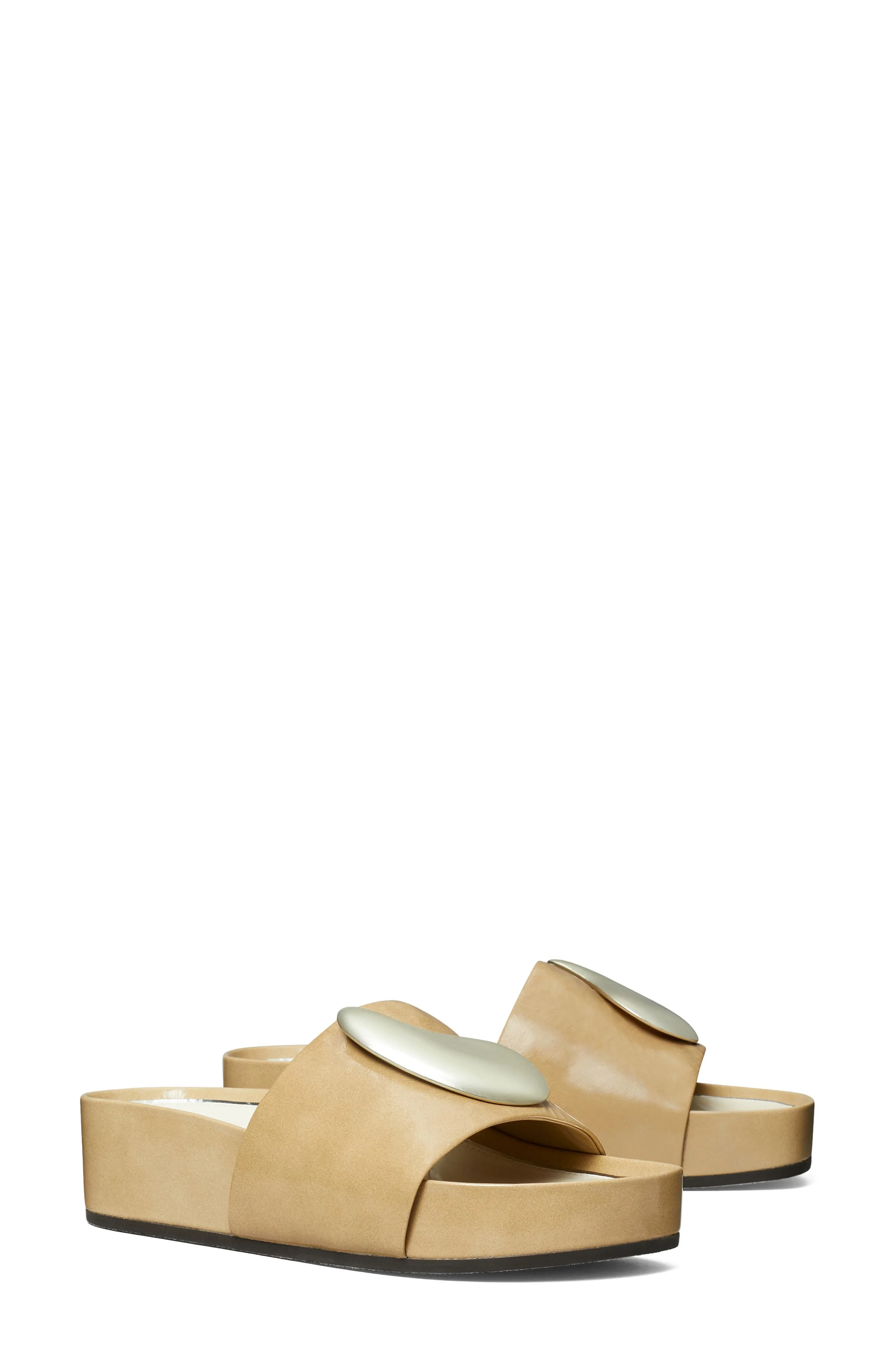 Tory Burch Patos Platform Slide Sandal in Chateau Gray /Silver at Nordstrom - 1