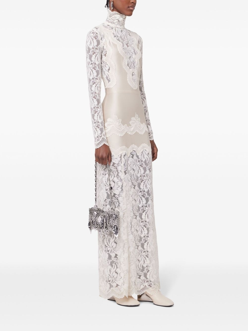 lace jersey maxi dress - 3