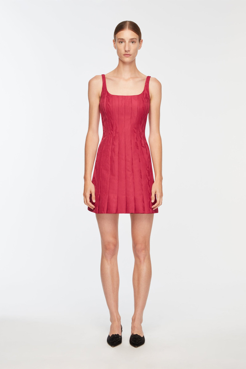 EMILIA WICKSTEAD Sascha Dress In Red Moire Mikado outlook