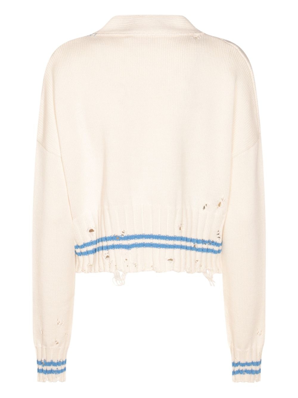 distressed-effect cardigan - 2