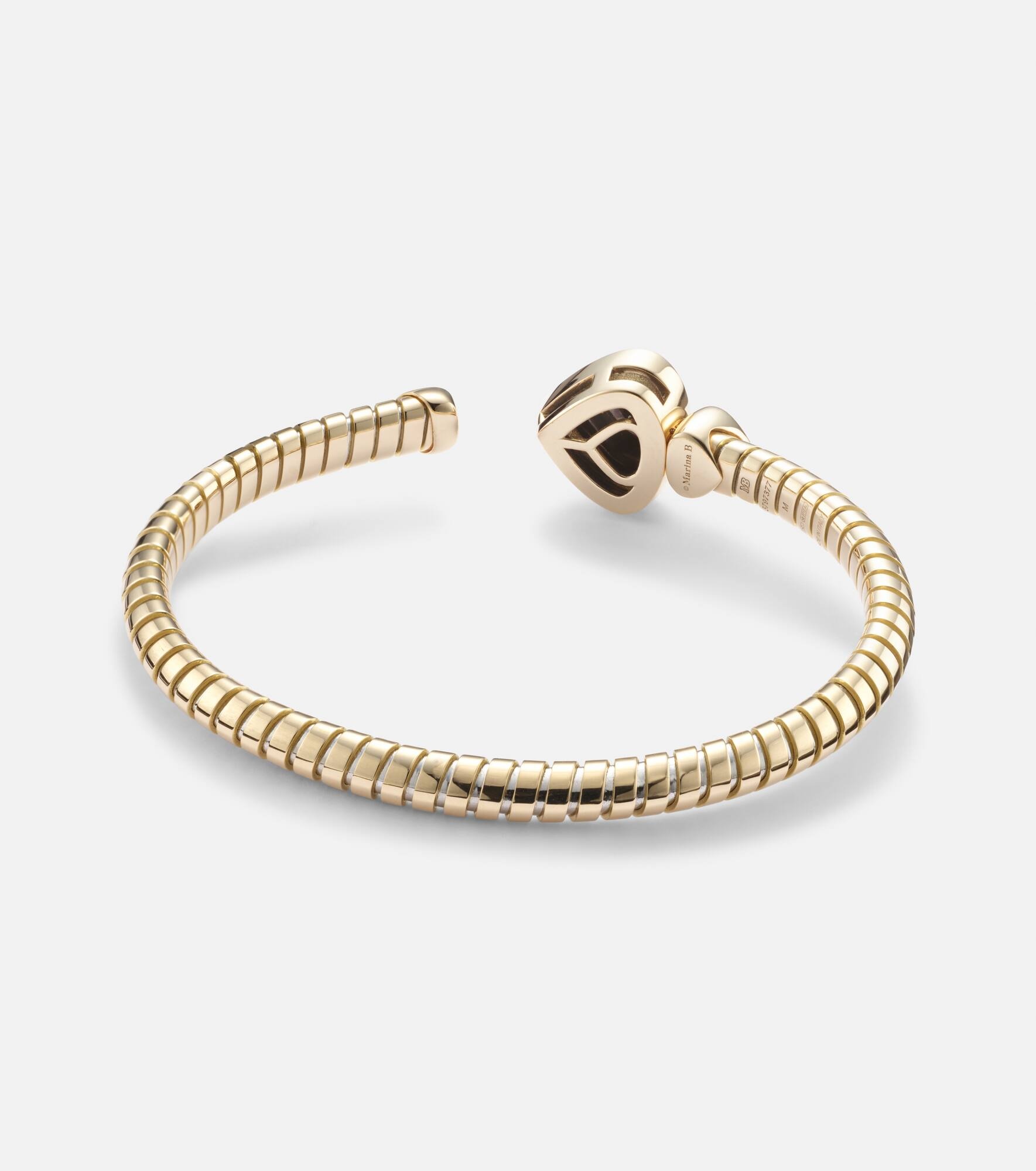 Trisolina Bypass 18kt gold bracelet with topaz and diamonds - 4