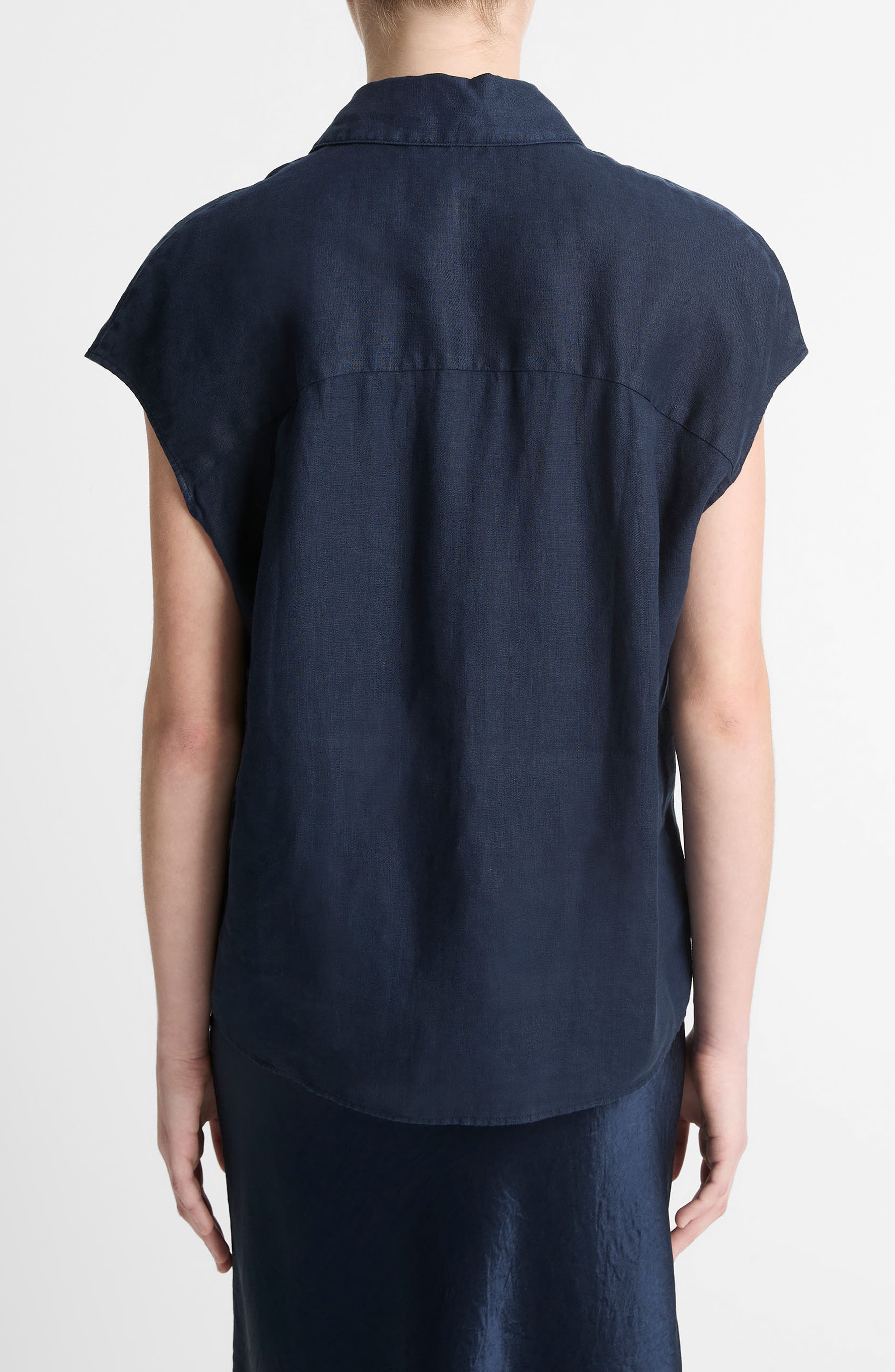 Vince Dolman Sleeve Linen Shirt in Coastal Blue at Nordstrom - 2