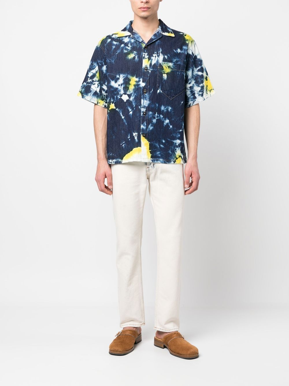 abstract-print shirt-sleeve shirt - 2